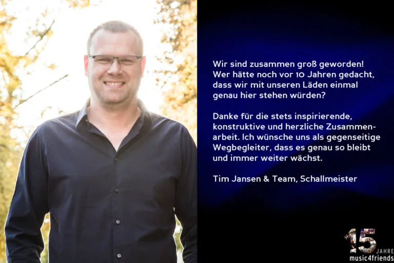15 Jahre music4friends: Gratulation und Dank an Wegbegleiter in der Galerie.